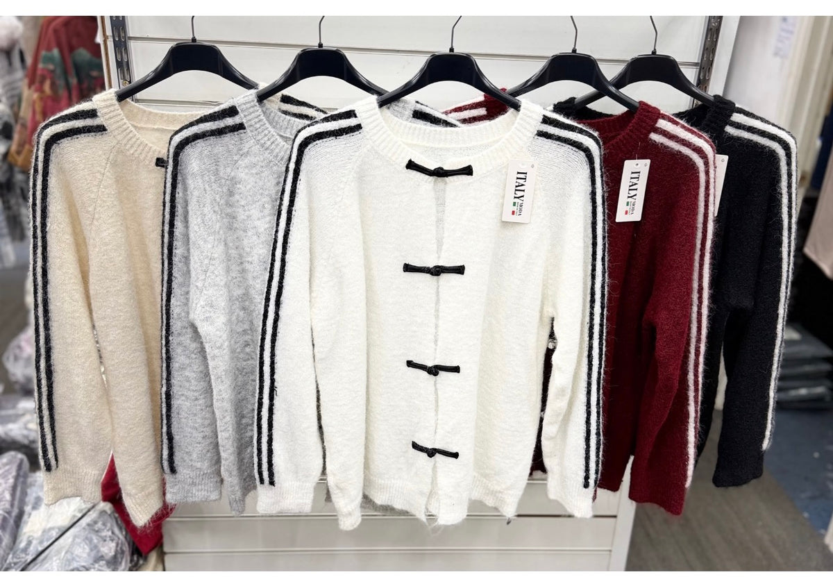 Soft knit striped cardi