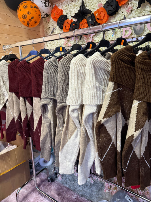 Diamond off shoulder jumper