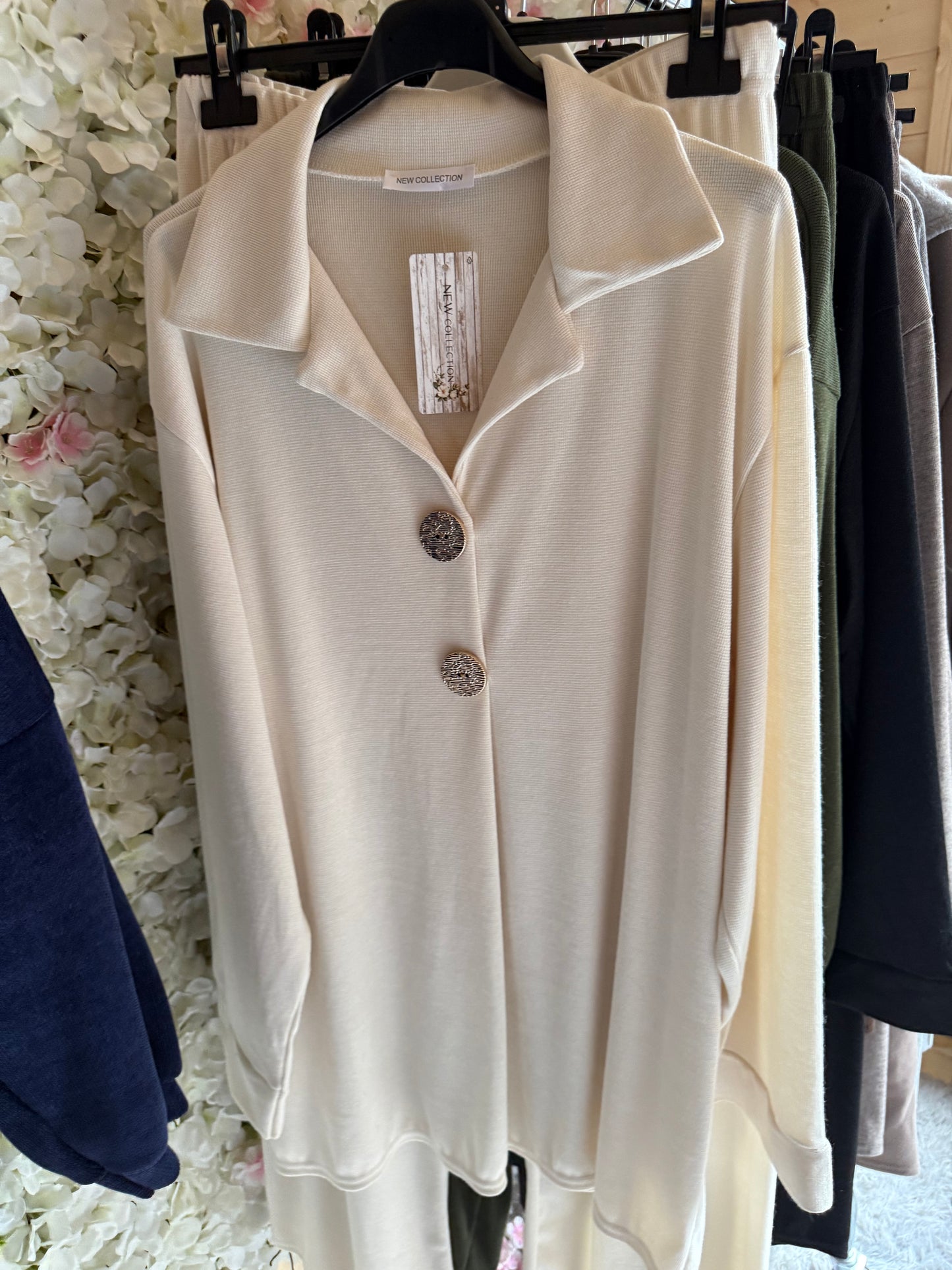 Gold button curvy lounge set
