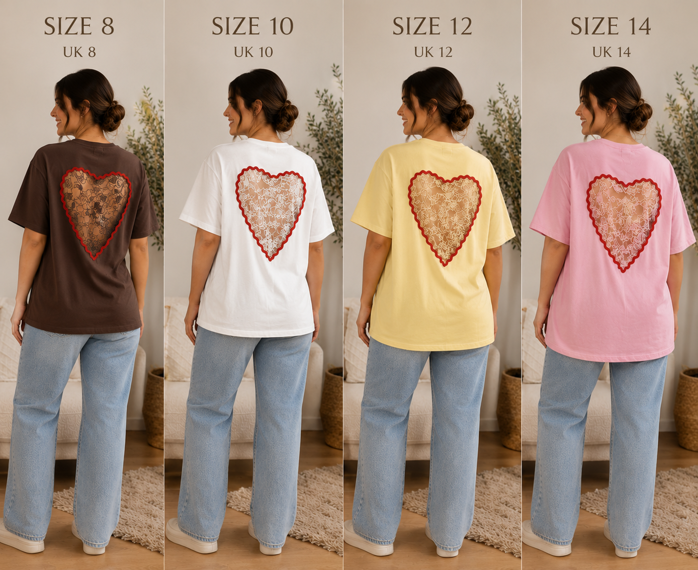 Lace love heart T-shirt